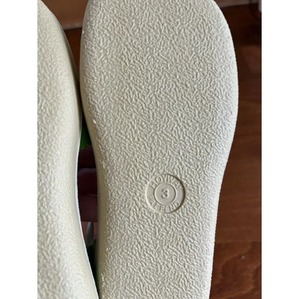 Salt Water Big Girls 3 Women's 5 Sweetheart‎ Lime Sandals Leather Flats NEW